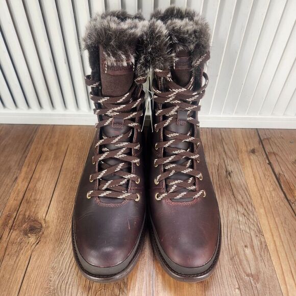 Merrell Tremblant Ezra Lace WP Ice+ Women Sz 7 Brown Leather Vibram Winter Boots - Picture 10 of 12